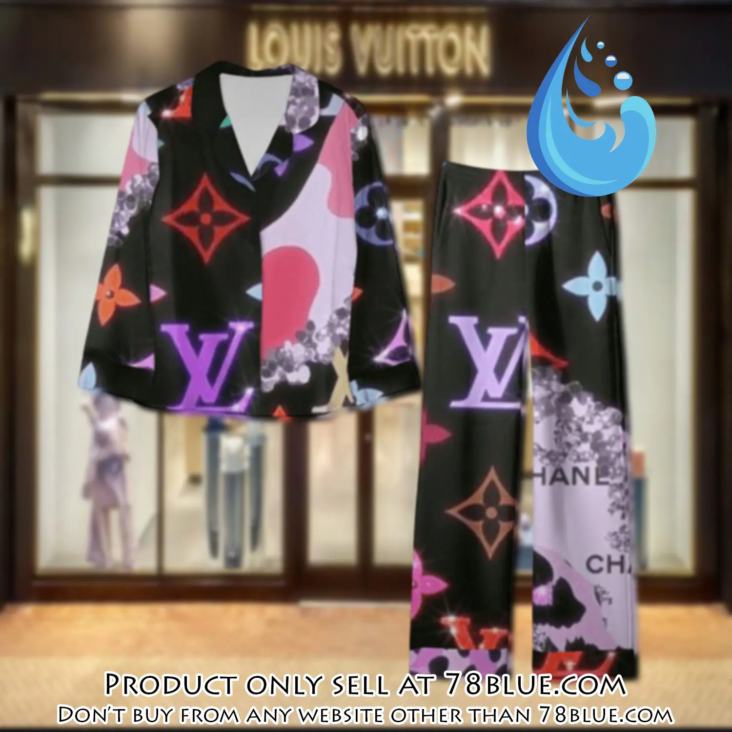 Trending luxury lv satin pajama set pjs1081 78b2016574